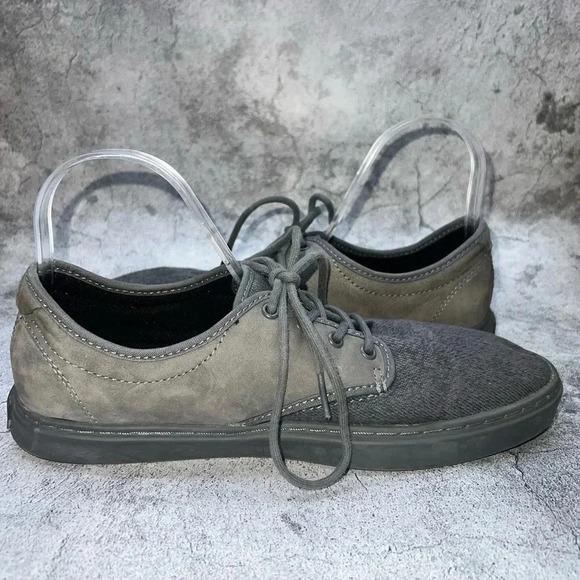 R2-6-5. VANS MEN’S GRAY ULTRACUSH CANVAS/LEATHER SHOES SIZE 8 WOMEN’S 9.5 - Picture 6 of 9
